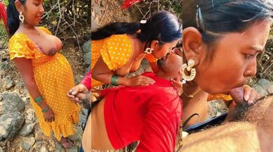 Tamil Bhabhi Giving Blowjob – Her Lover In The Forest