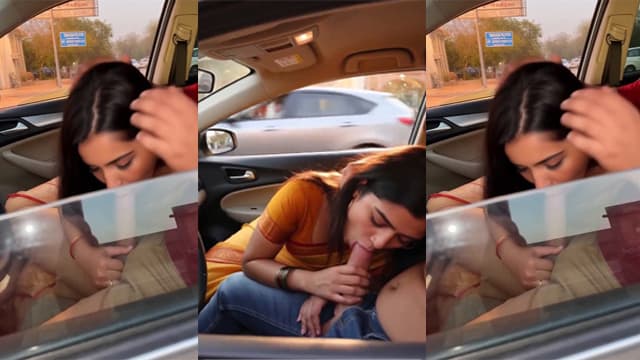 Indian Girl Giving Sloppy Blowjob In Car Mms